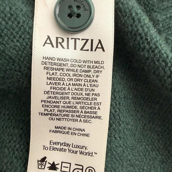 Aritzia Wilfred Wool Cashmere Cardigan Green Button Front Womens Medium Sweater - Picture 8 of 9